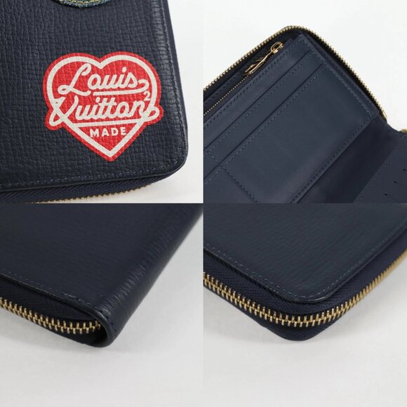 LOUIS VUITTON NIGO LV Squared Zippy Wallet Long Wallet Navy M81107 Auth 126433M - Picture 15 of 16